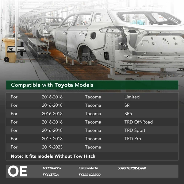 YHT Auto YHTBRC10014 Bumper Reinforcement Bar Rear Side