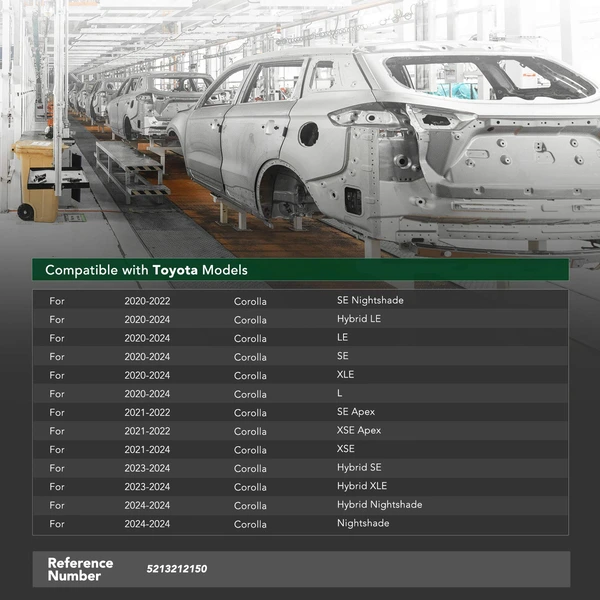 Front Bumper Reinforcement for 2020-2024 Toyota Corolla