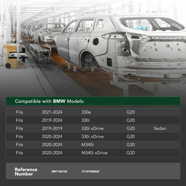 Rear Bumper Reinforcement Impact Bar Beam for 2019-2024 BMW 330i