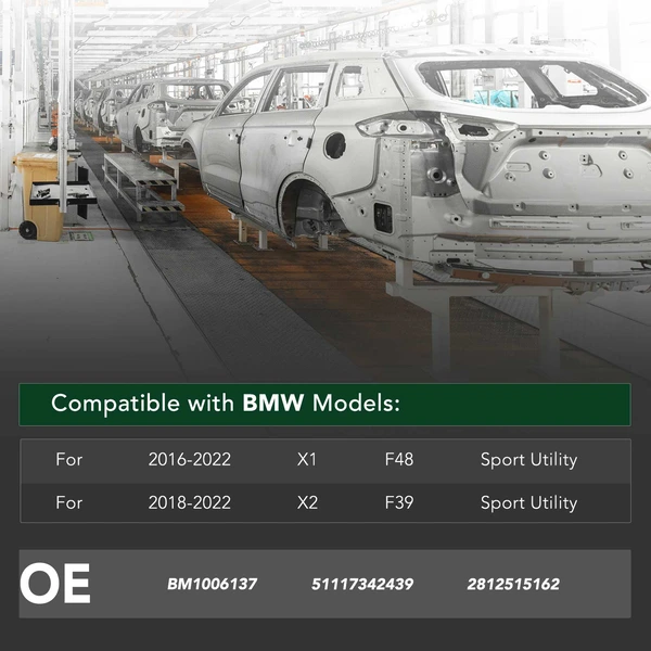 Front Bumper Crash Bar Reinforcement for 2018-2022 BMW X2