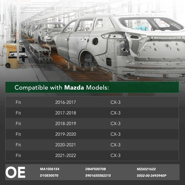 Front Bumper Face Bar Reinforcement for 2016-2022 Mazda CX-3