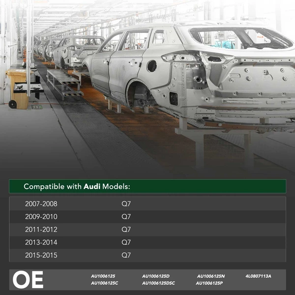 Front Aluminum Bumper Crossmember Reinforcement for 2007-2015 Audi Q7