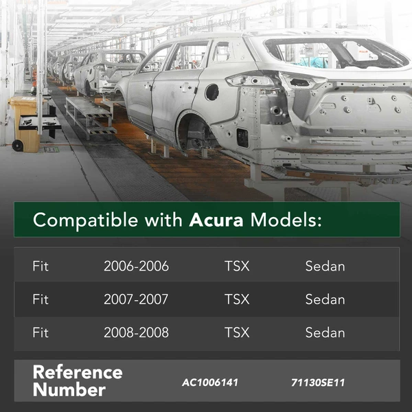 Front Steel Bumper Reinforcement Impact Bar for Acura TSX 2006-2008 Sedan