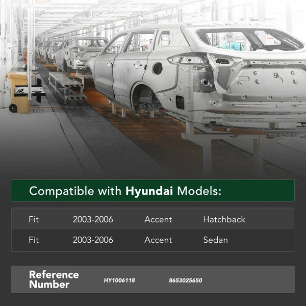 Front Bumper Reinforcement with Crush Can for 2003-2006 Hyundai Accent