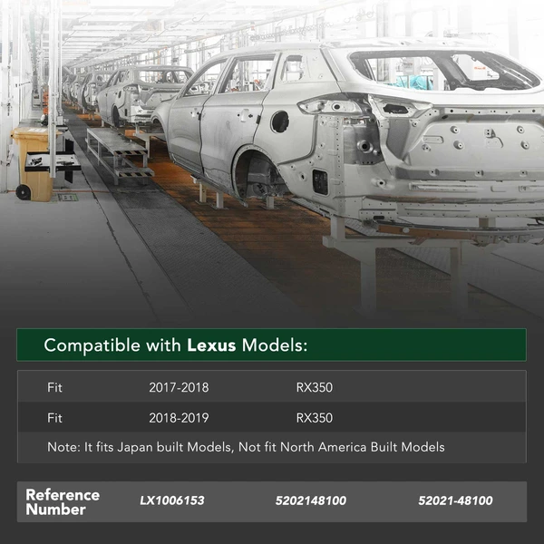 Front Bumper Reinforcement Crossmember for 2017-2019 Lexus RX350