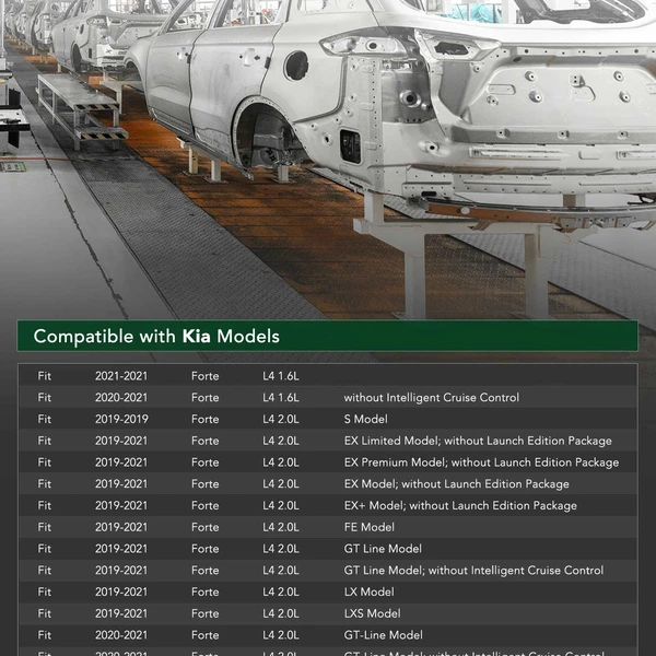 Front Steel Bumper Reinforcement for Kia Forte 2019-2021 L4 1.6L L4 2.0L