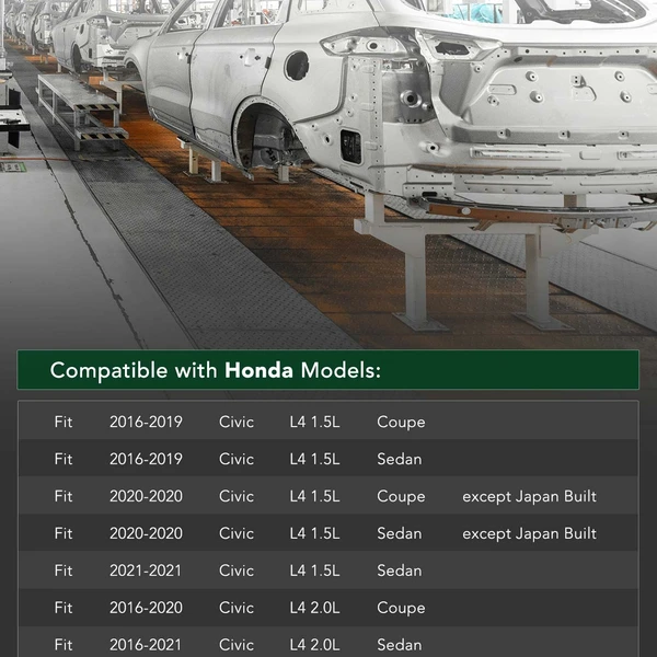 Rear Bumper Reinforcement Impact Bar for Honda Civic 2016-2021 Sedan Coupe Steel