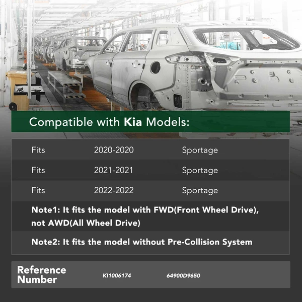 Front Bumper Reinforcement Impact Bar for 2020-2022 Kia Sportage