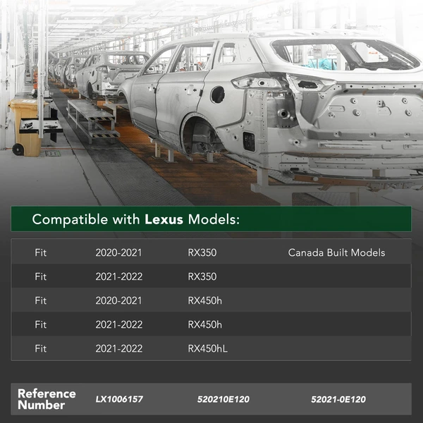 Front Bumper Reinforcement for 2020-2022 Lexus RX450h