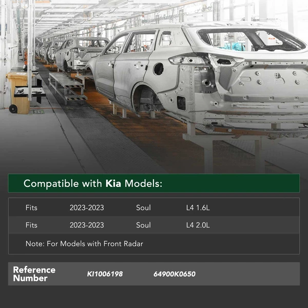 Front Bumper Reinforcement Impact Bar Beam for Kia Soul 2023 Steel with Front Radar