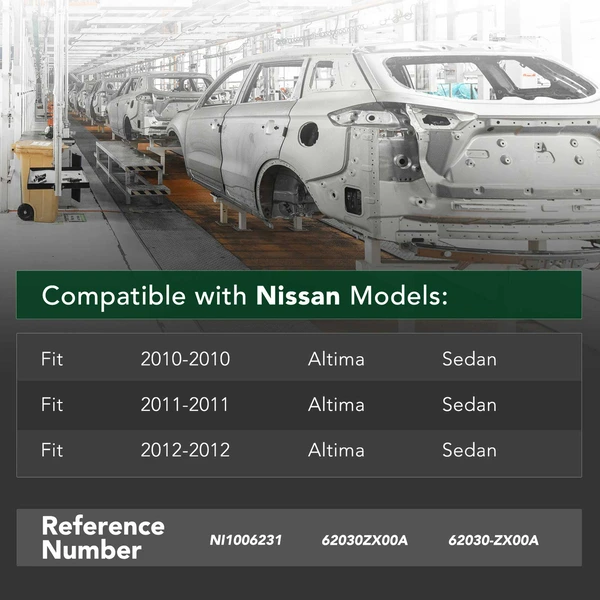 Front Bumper Reinforcement Impact Bar for 2010-2012 Nissan Altima