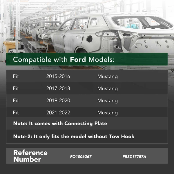 Front Bumper Reinforcement for Ford Mustang 15-22 Steel