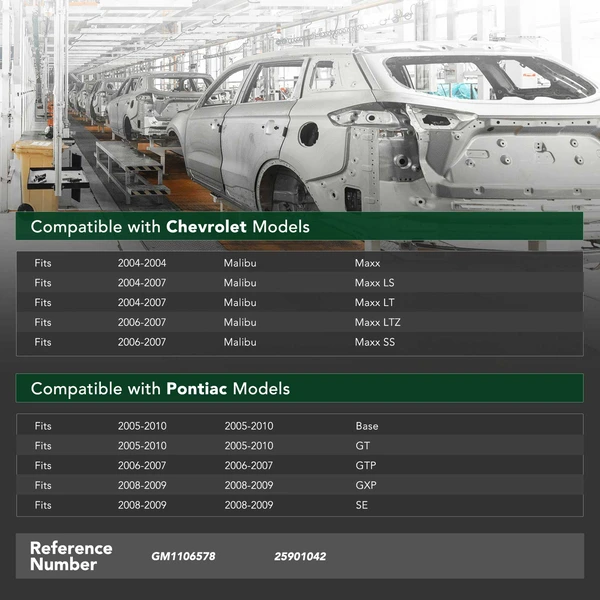 Rear Bumper Reinforcement Impact Bar Beam for 2004-2007 Chevrolet Malibu