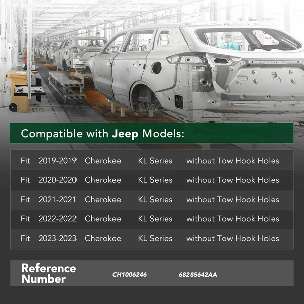 Front Bumper Reinforcement with Crush Can for 2019-2023 Jeep Cherokee