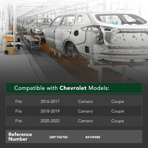 Rear Bumper Reinforcement Impact Bar Beam for 2016-2022 Chevrolet Camaro