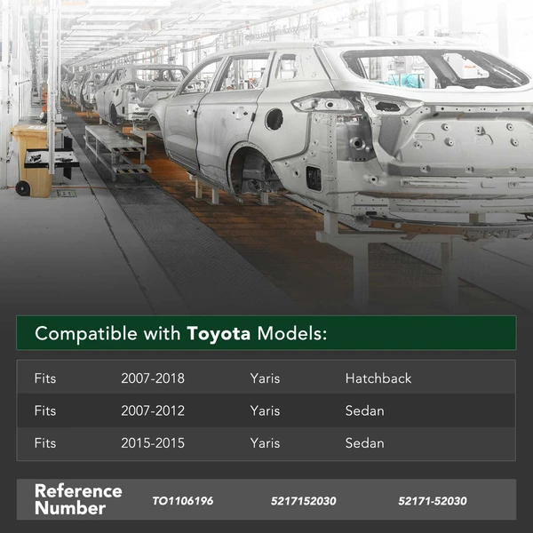 Rear Bumper Reinforcement for 2007-2018 Toyota Yaris