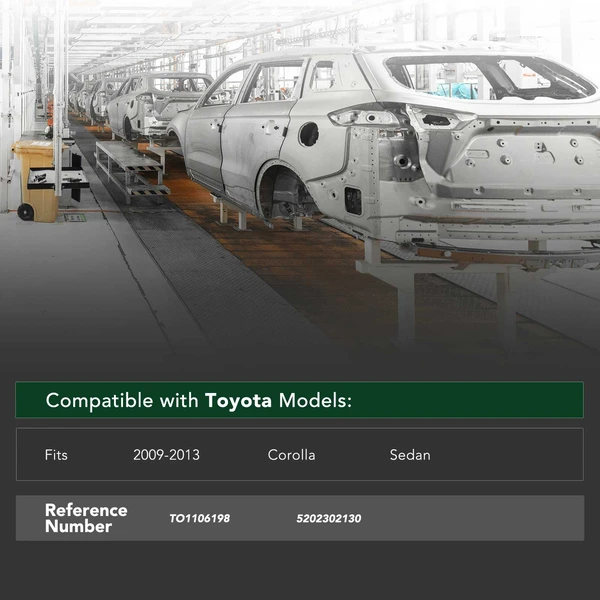 Rear Bumper Reinforcement for Toyota Corolla 2009-2013 Steel