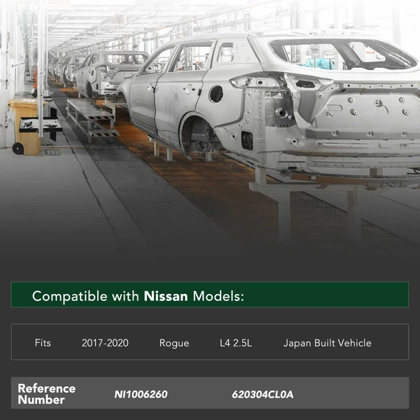 Front Bumper Reinforcement for 2017-2020 Nissan Rogue