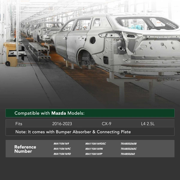 Rear Bumper Reinforcement Impact Bar Beam for 2016-2023 Mazda CX-9