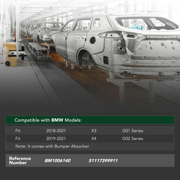 Front Bumper Reinforcement Impact Bar for 2019-2021 BMW X4