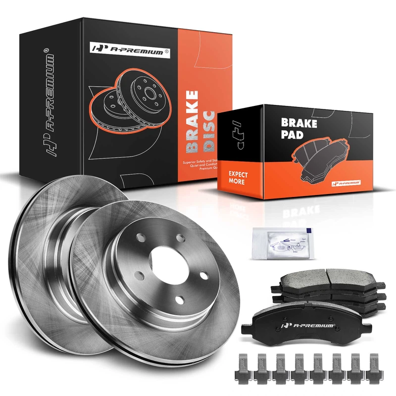 Front Disc Brake Rotors & Ceramic Brake Pads for Chrysler Aspen Dodge Durango