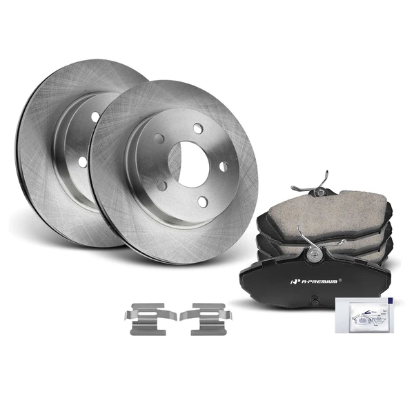 1993-1997 Mercury Cougar Disc Brake Rotors and Ceramic Pads Kit, 6 Pcs, Rear Driver & Passenger, A-Premium, APBRPR1204