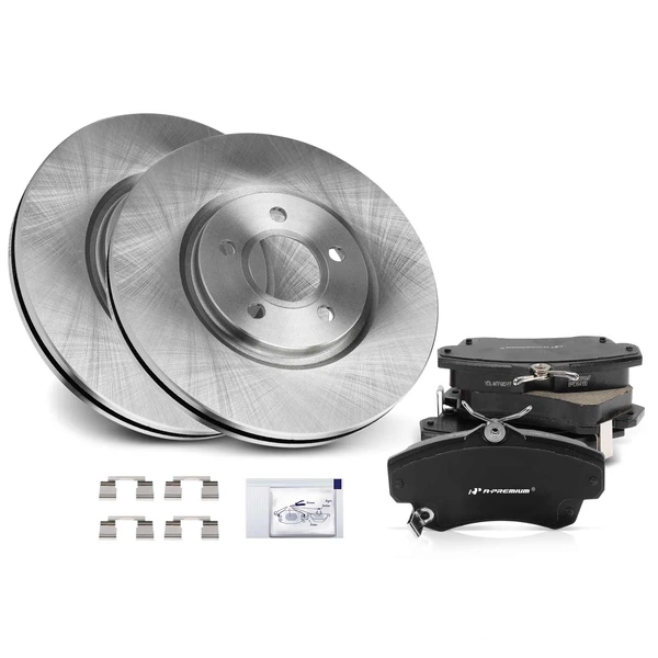 2003-2009 Chrysler PT Cruiser Disc Brake Rotors and Ceramic Pads Kit, 6 Pcs, Front Driver & Passenger, A-Premium, APBRPR1287