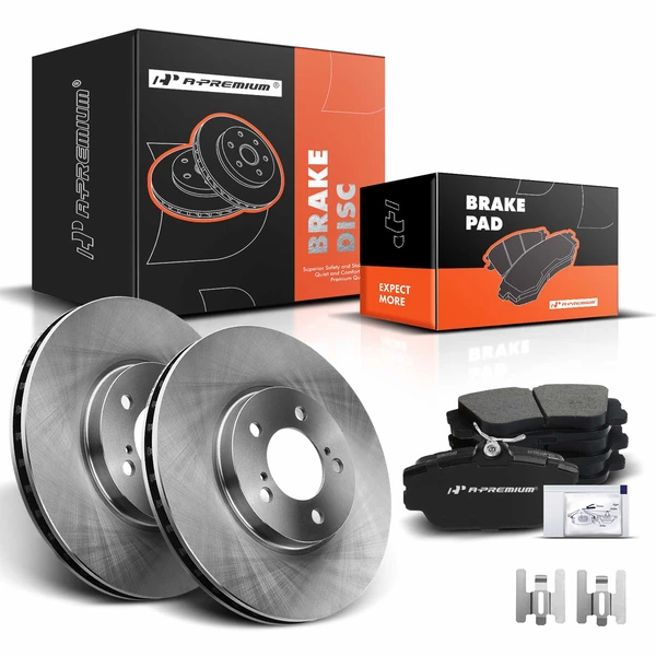 1996-1999 2001-2007 Ford Taurus Disc Brake Rotors and Ceramic Pads Kit, 6 Pcs, Front Driver & Passenger, A-Premium, APBRPR383