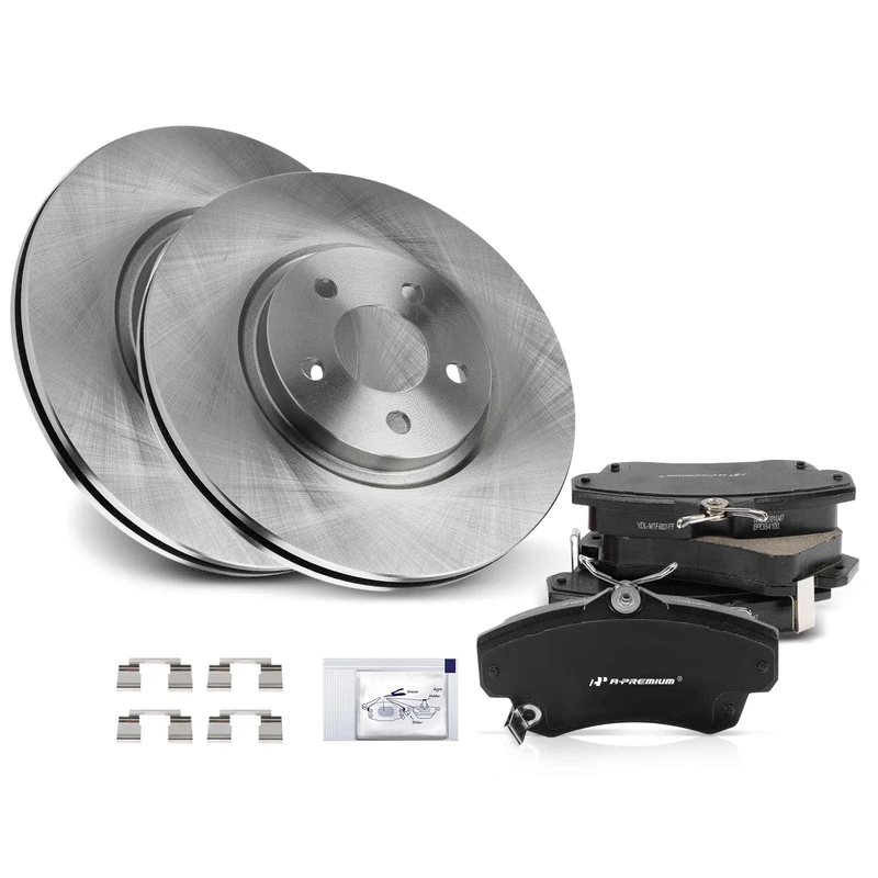 2010 Chrysler PT Cruiser Brake Rotor and Pad Kit Set of 6 Front Driver & Passenger A-Premium APBRPR1286