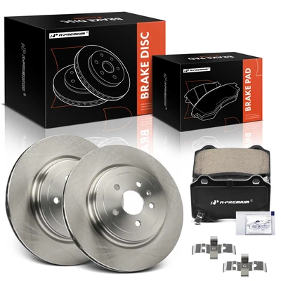 6 Pcs Rear Disc Brake Rotors & Ceramic Brake Pads
