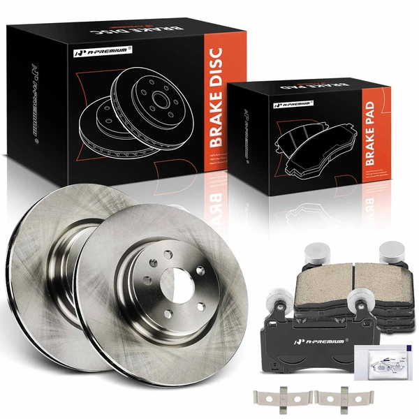 Disc Brake Rotors and Ceramic Pads Kit, 6 Pcs, Front Driver & Passenger, A-Premium, APBRPR1380