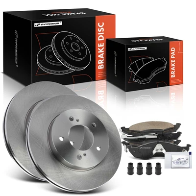 6 Pcs Front Disc Brake Rotors & Ceramic Brake Pads