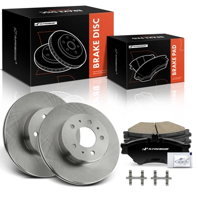 6 Pcs Front Disc Brake Rotors & Ceramic Brake Pads