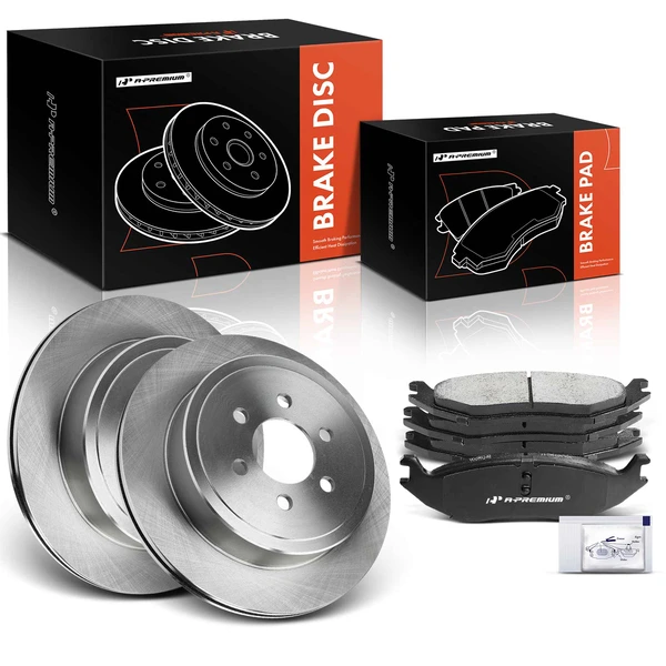 2003 Dodge Durango Disc Brake Rotors and Ceramic Pads Kit, 6 Pcs, Rear Driver & Passenger, A-Premium, APBRPR1750