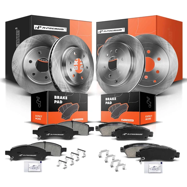 2017 GMC Acadia Limited Disc Brake Rotors and Ceramic Pads Kit, 12 Pcs, Front & Rear, A-Premium, APBRPR135