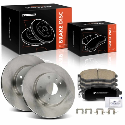 6 Pcs Front Disc Brake Rotors & Ceramic Brake Pads