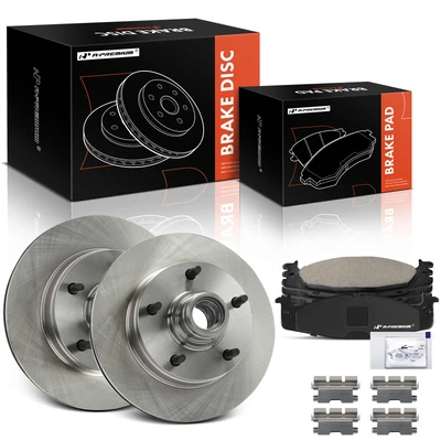 6 Pcs Front Disc Brake Rotors & Ceramic Brake Pads