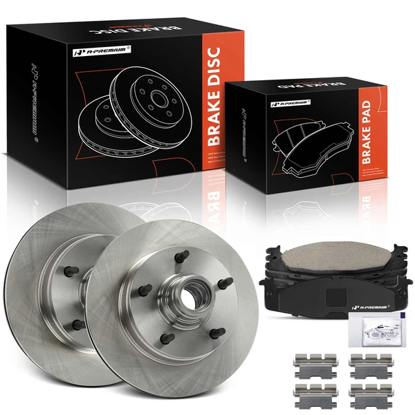 1994-1996 Ford F-150 Disc Brake Rotors and Ceramic Pads Kit, 6 Pcs, Front Driver & Passenger, A-Premium, APBRPR1774