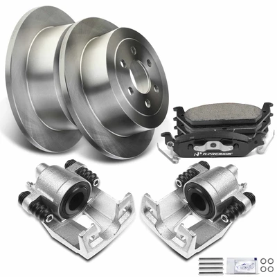 8 Pcs Rear Disc Brake Rotor & Pad + Brake Caliper