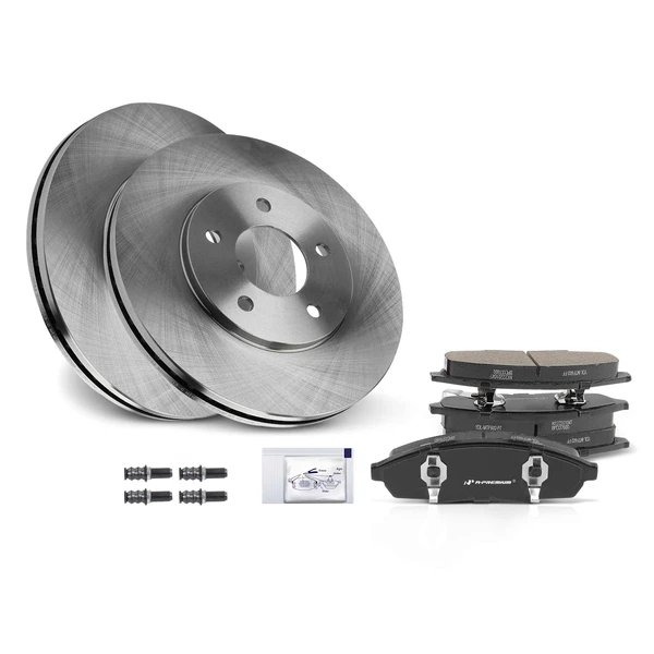 1994-1997 Oldsmobile Cutlass Supreme Disc Brake Rotors and Ceramic Pads Kit, 6 Pcs, Front Driver & Passenger, A-Premium, APBRPR1288