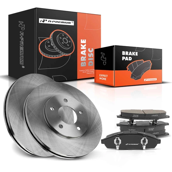 Disc Brake Rotors and Ceramic Pads Kit, 6 Pcs, Front Driver & Passenger, A-Premium, APBRPR1288