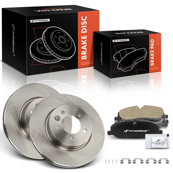 Disc Brake Rotors and Ceramic Pads Kit, 6 Pcs, Front Driver & Passenger, A-Premium, APBRPR1391