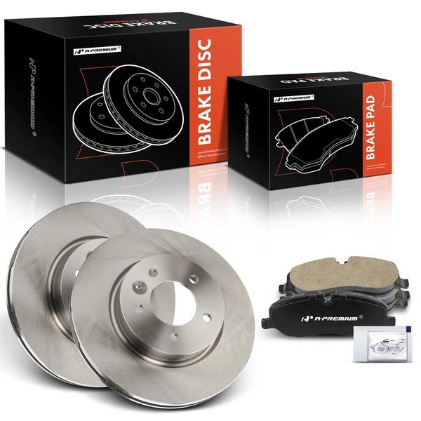 Disc Brake Rotors and Ceramic Pads Kit, 6 Pcs, Front Driver & Passenger, A-Premium, APBRPR1391