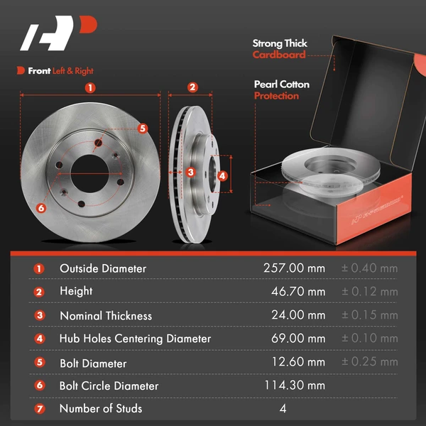 Disc Brake Rotors and Ceramic Pads Kit, 12 Pcs, Front & Rear, A-Premium, APBRPR830