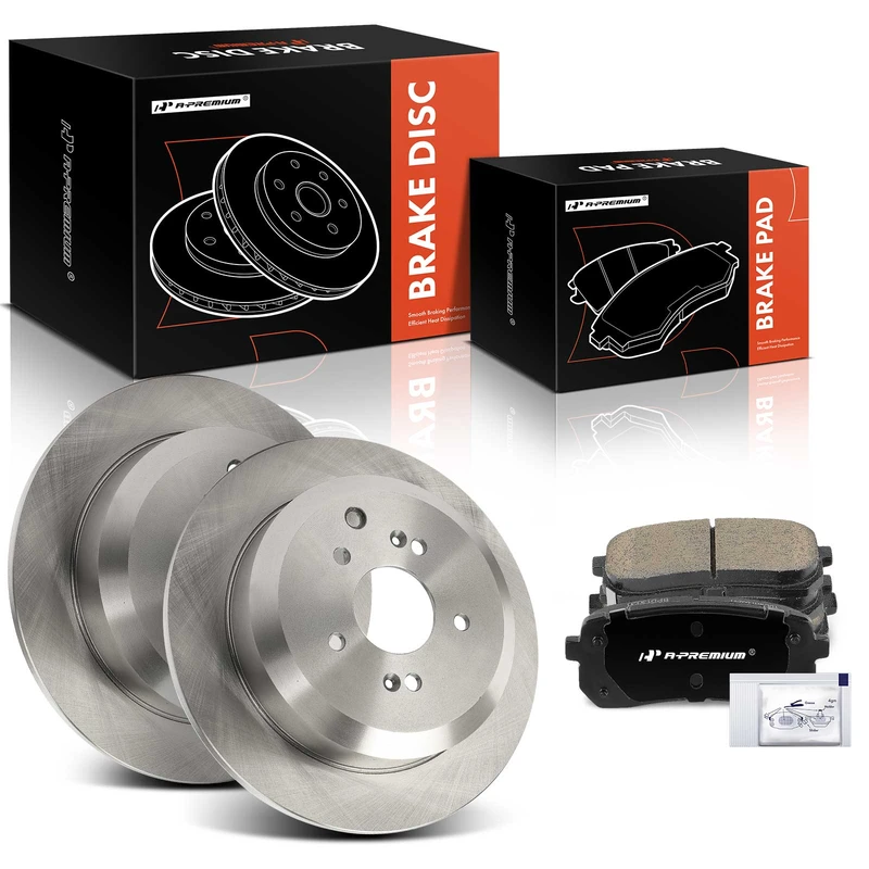2012 Hyundai Veracruz Brake Pad and Rotor Kit Set of 6 Rear Driver & Passenger A-Premium APBRPR1415