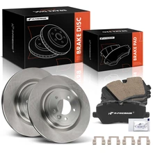 6 Pcs Rear Disc Rotors & Ceramic Brake Pads