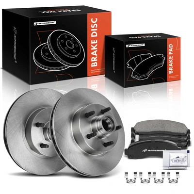 6 Pcs Front Disc Brake Rotors & Ceramic Brake Pads