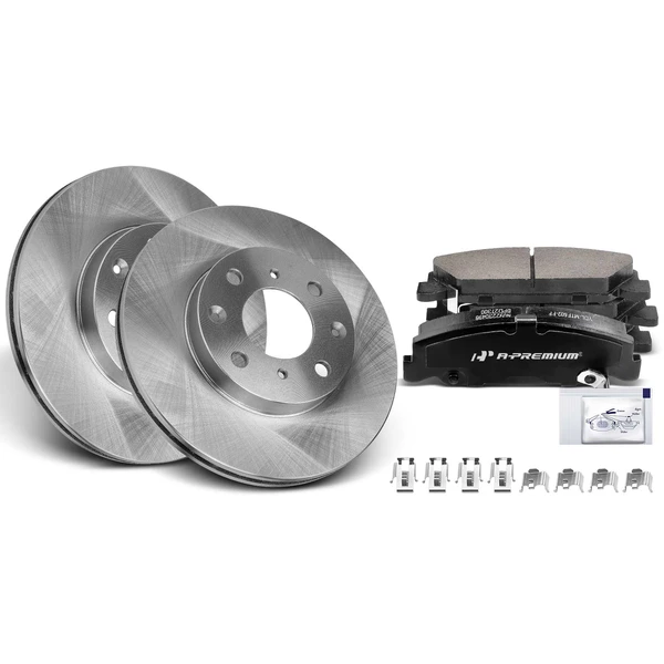 Disc Brake Rotors and Ceramic Pads Kit, 6 Pcs, Front Driver & Passenger, A-Premium, APBRPR831