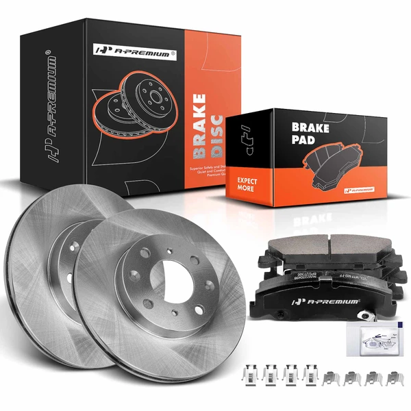 Disc Brake Rotors and Ceramic Pads Kit, 6 Pcs, Front Driver & Passenger, A-Premium, APBRPR831