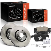 2006-2011 Saab 9-3 Brake Pad and Rotor Kit, 6 Pcs, Front Driver & Passenger, A-Premium, APBRPR1403